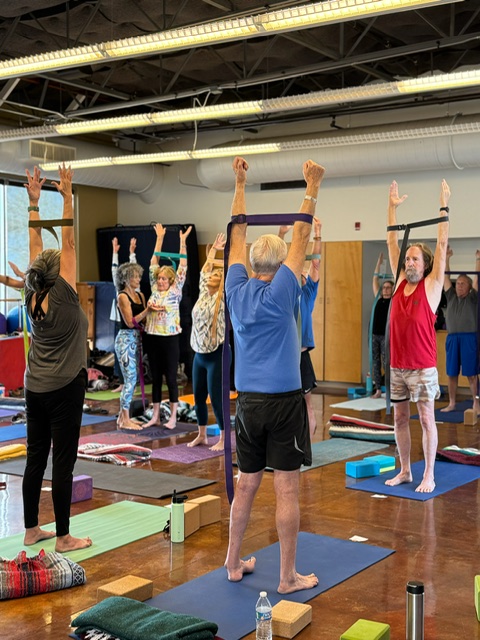 Green Valley workshop students stretching
